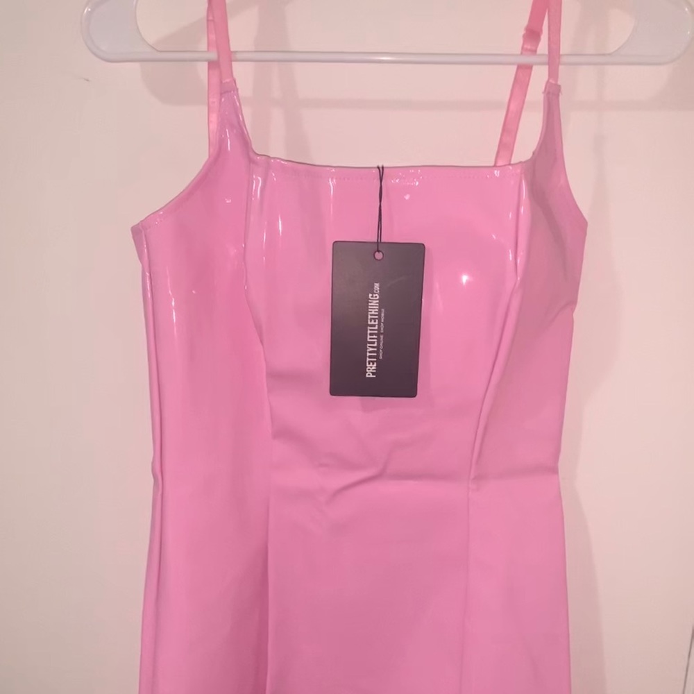 Baby pink PU dress - Picture 3 of 5